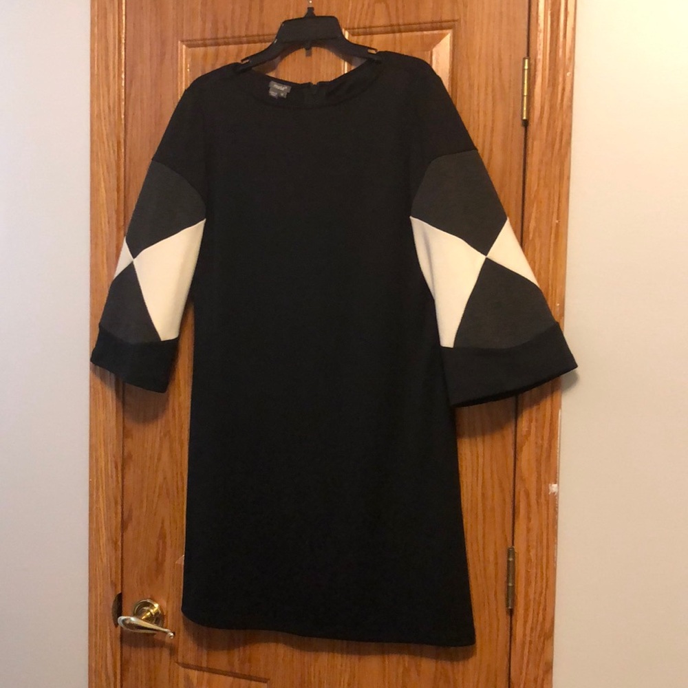 Black dress with flare sleeve by MUSE, size 14